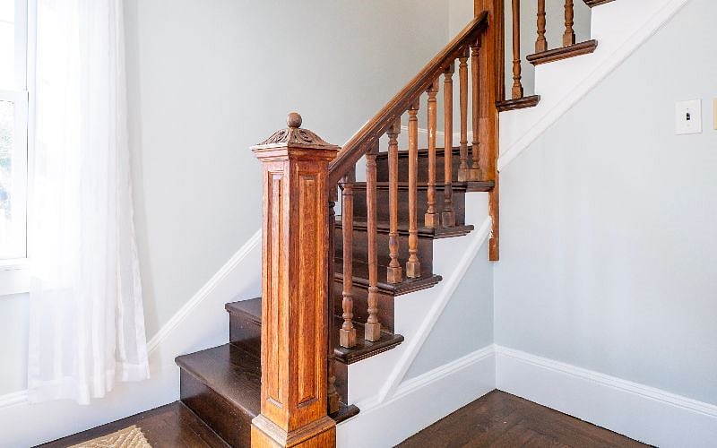 Interior Entrance leading upstairs to the open living room and dining room area