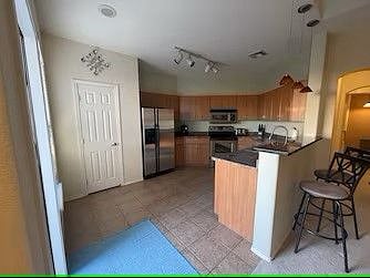View from patio of kitchen