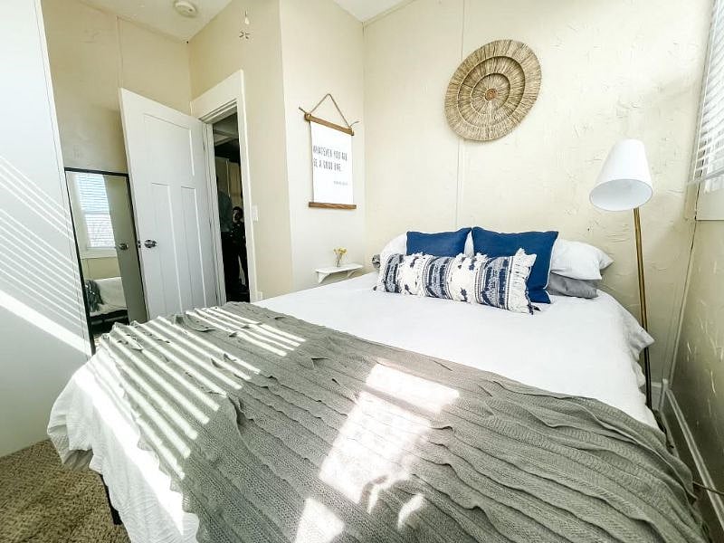 Bedroom off of dining room
