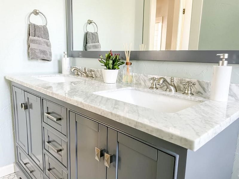 Double marble sinks