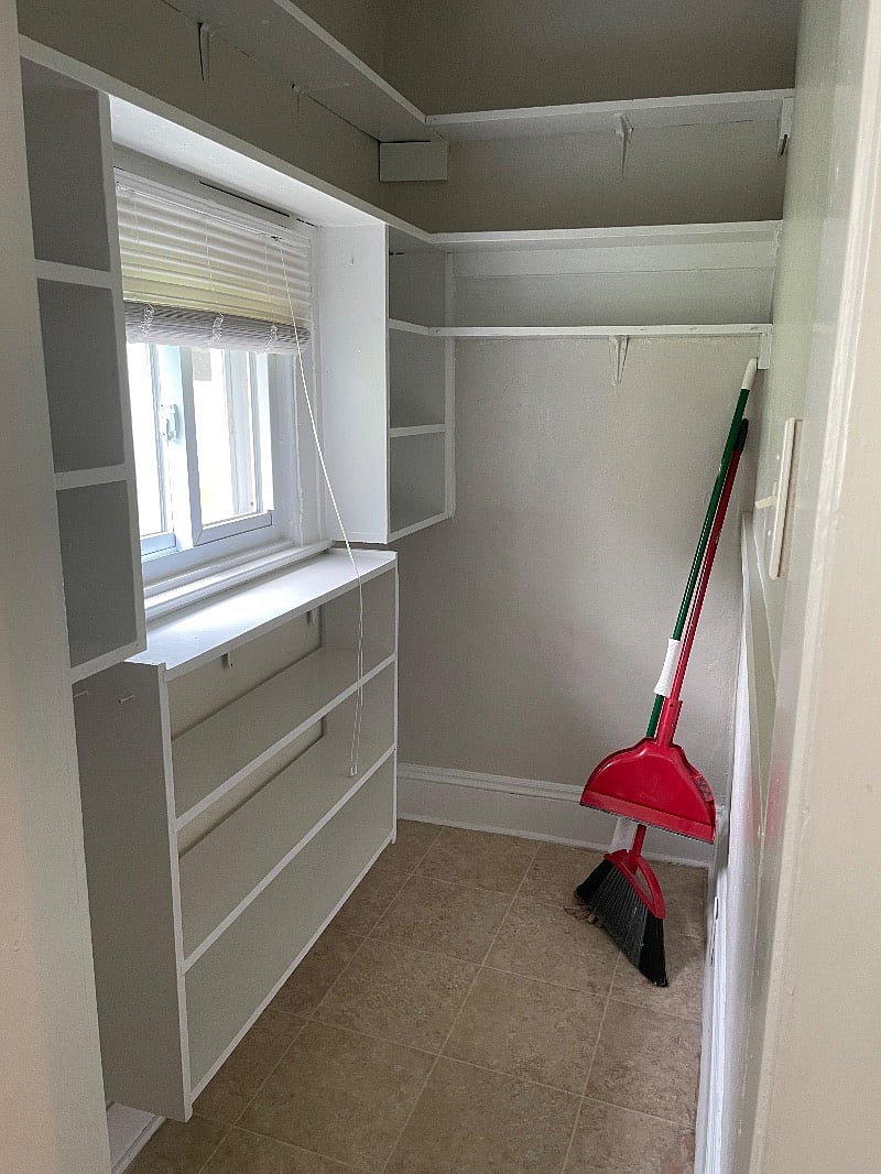 Huge walk in pantry of kitchen.