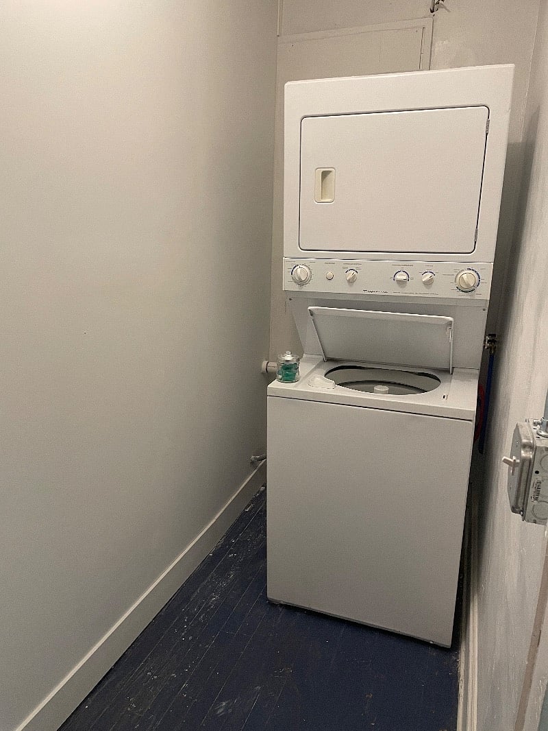 Private laundry room off kitchen