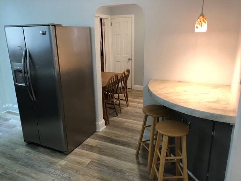 Breakfast nook and full size fridge and freezer