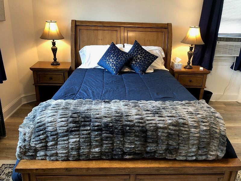 Well appointed and comfortable master bedroom, sunny if you want, blackout curtains if you dont!
