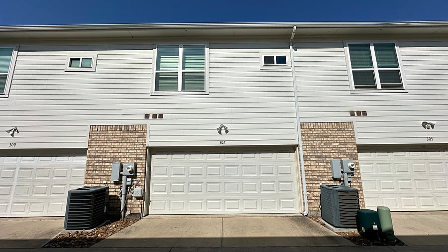 Back garage. 2 car garage with keypad entrance