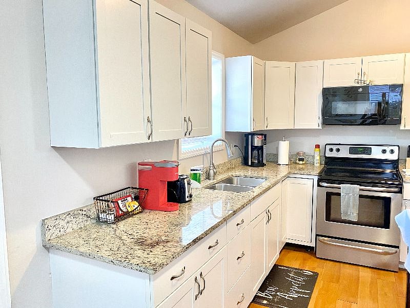 Microwave, oven, refrigerator, regular coffee maker, Keurig coffee maker, toaster, blender 