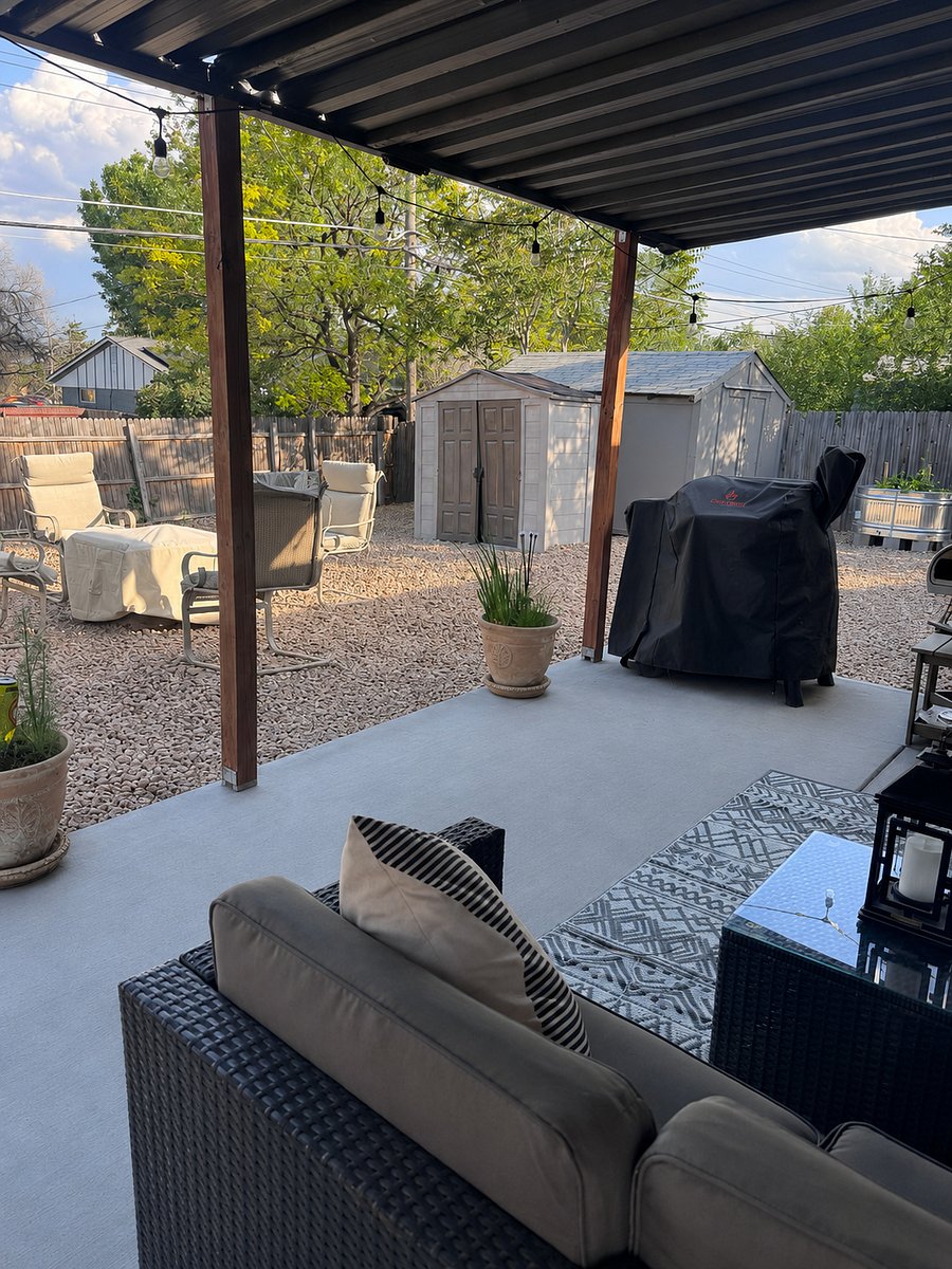 Newly renovated backyard! Perfect to enjoy the fire on a cold night or smoke your protein on the traeger.