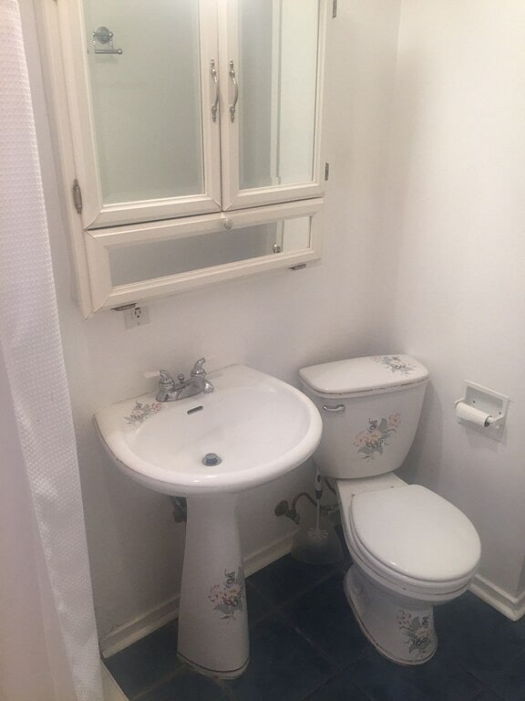 Bathroom has large walk in shower