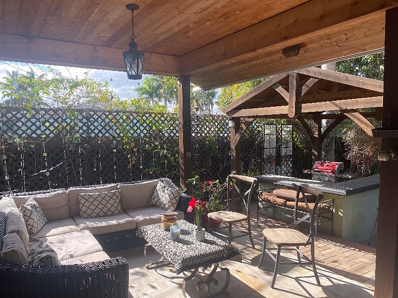 back patio and BBQ Bar entertainment area 