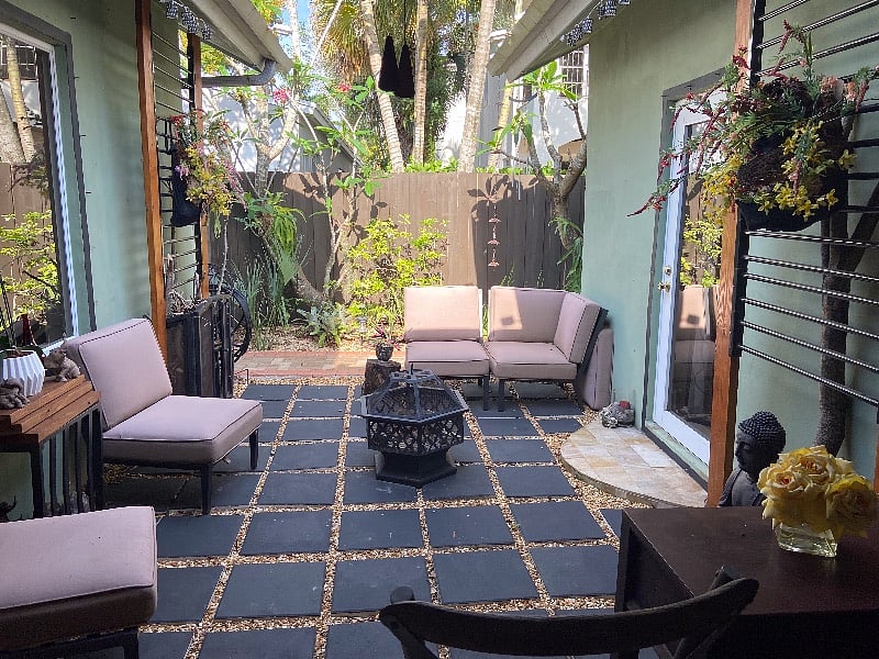 side patio courtyard view