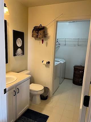 Laundry room, half bath.