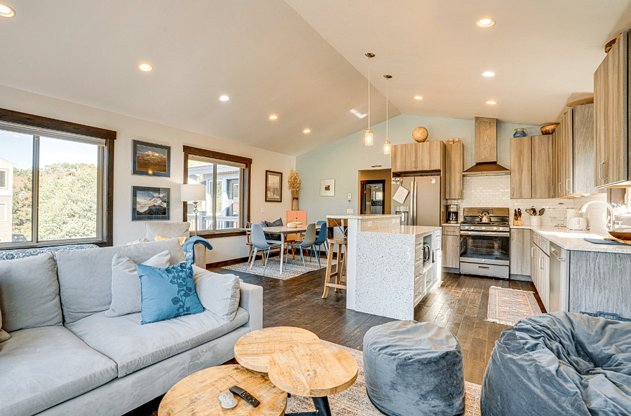 Open Kitchen, Dining, Living Space