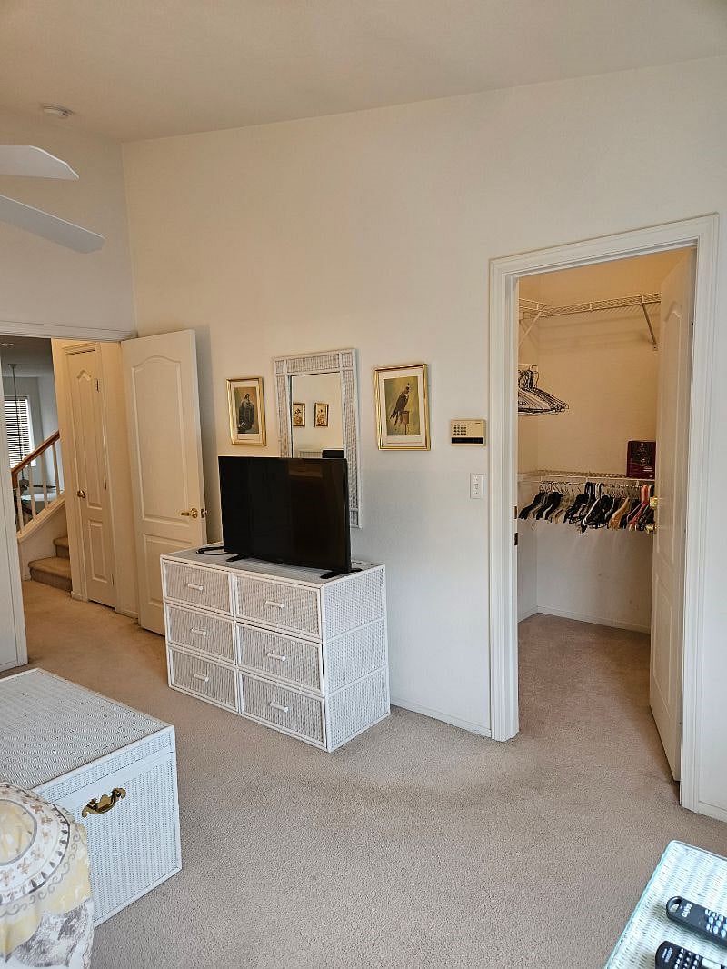 Primary bedroom with walk-in closet