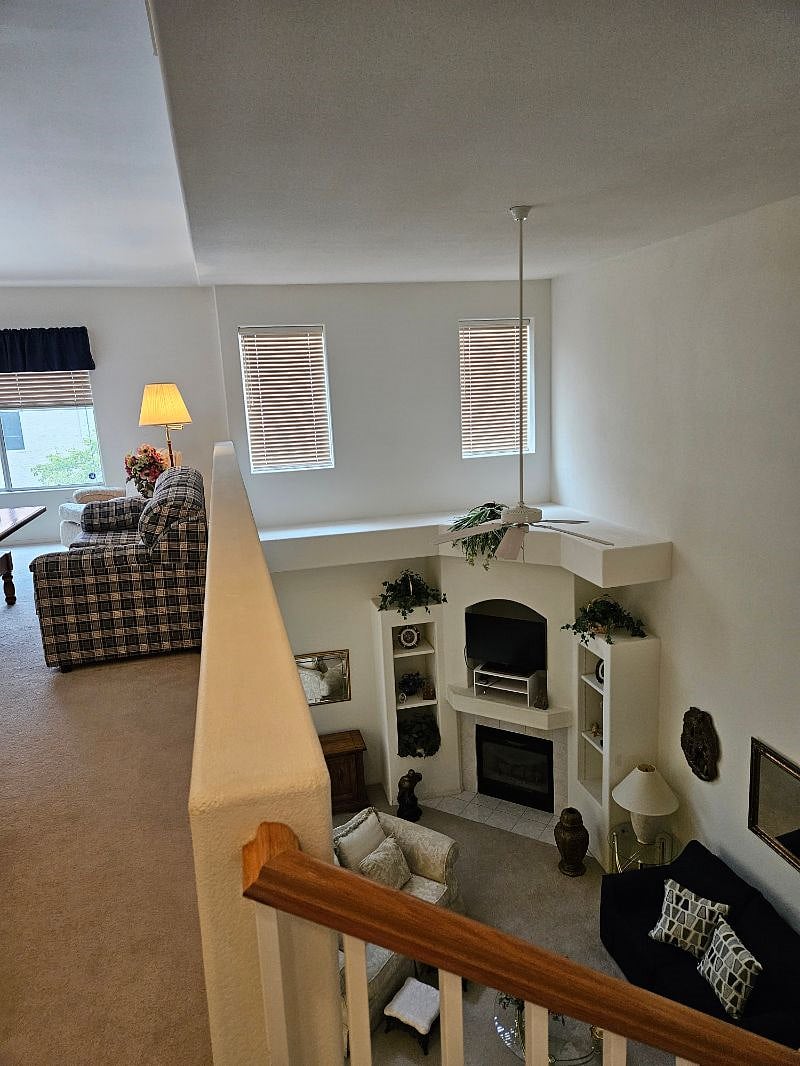 Loft area overlooking living room