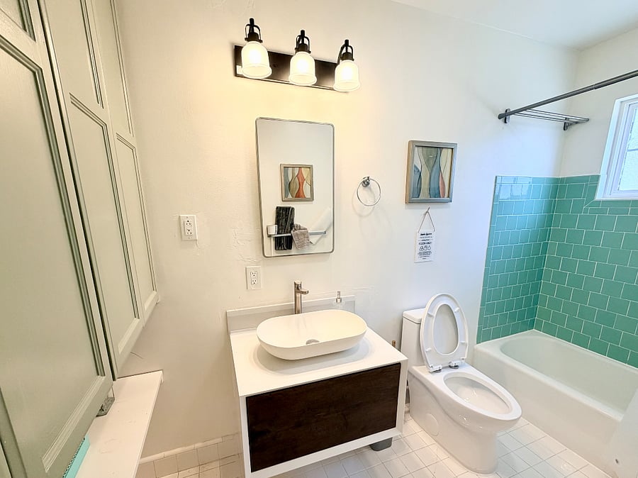 Bright and clean bathroom with a few recent remodeling touches