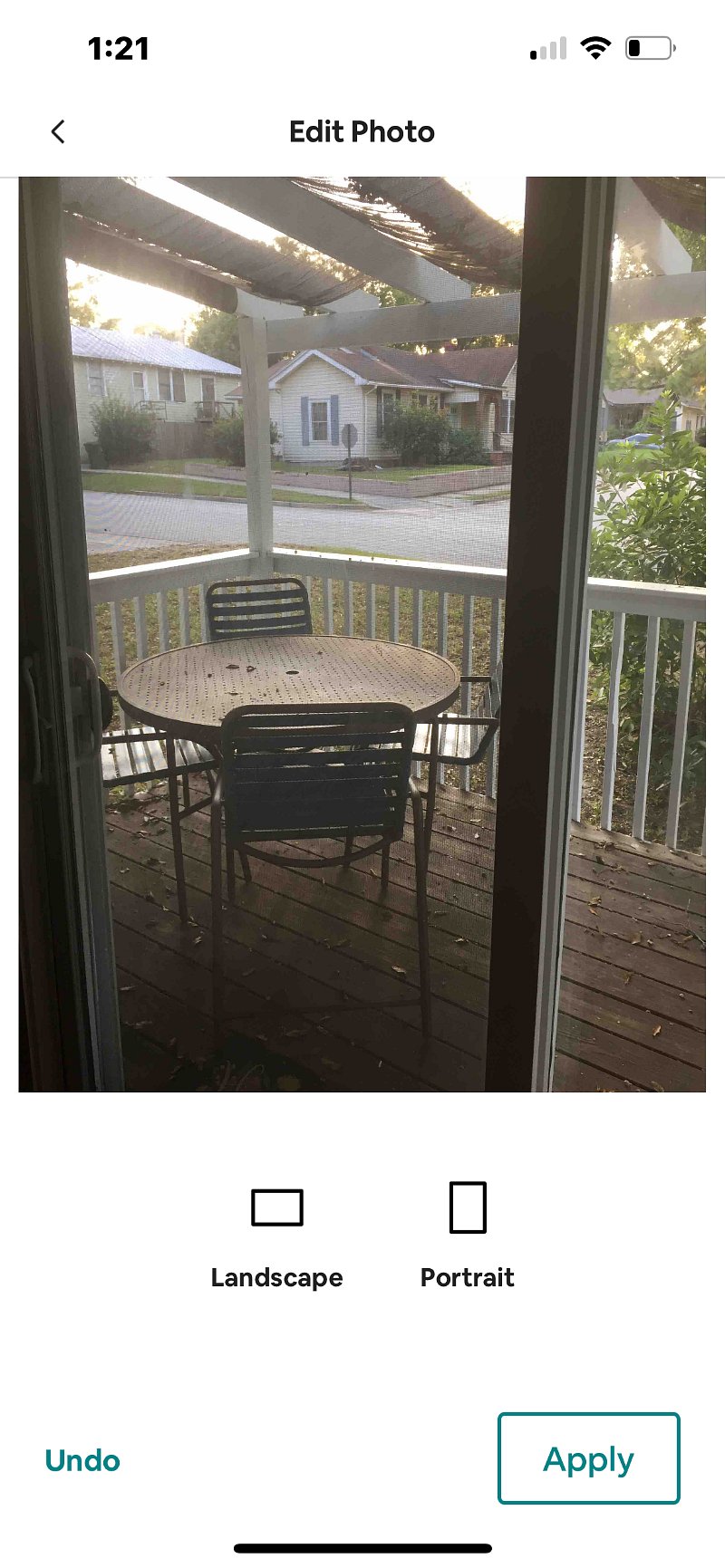 Deck off the kitchen.