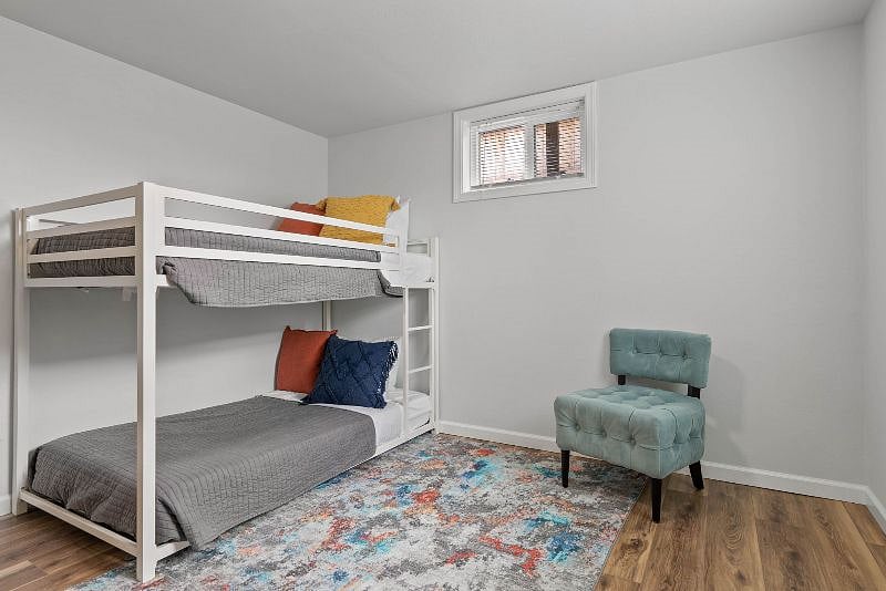 Downstairs bedroom 3 with twin bunk beds