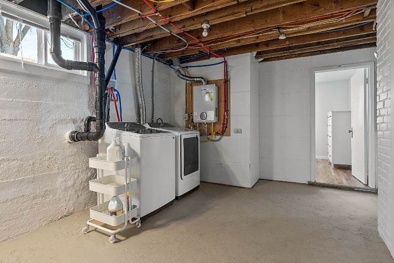 Laundry area near bedrooms
