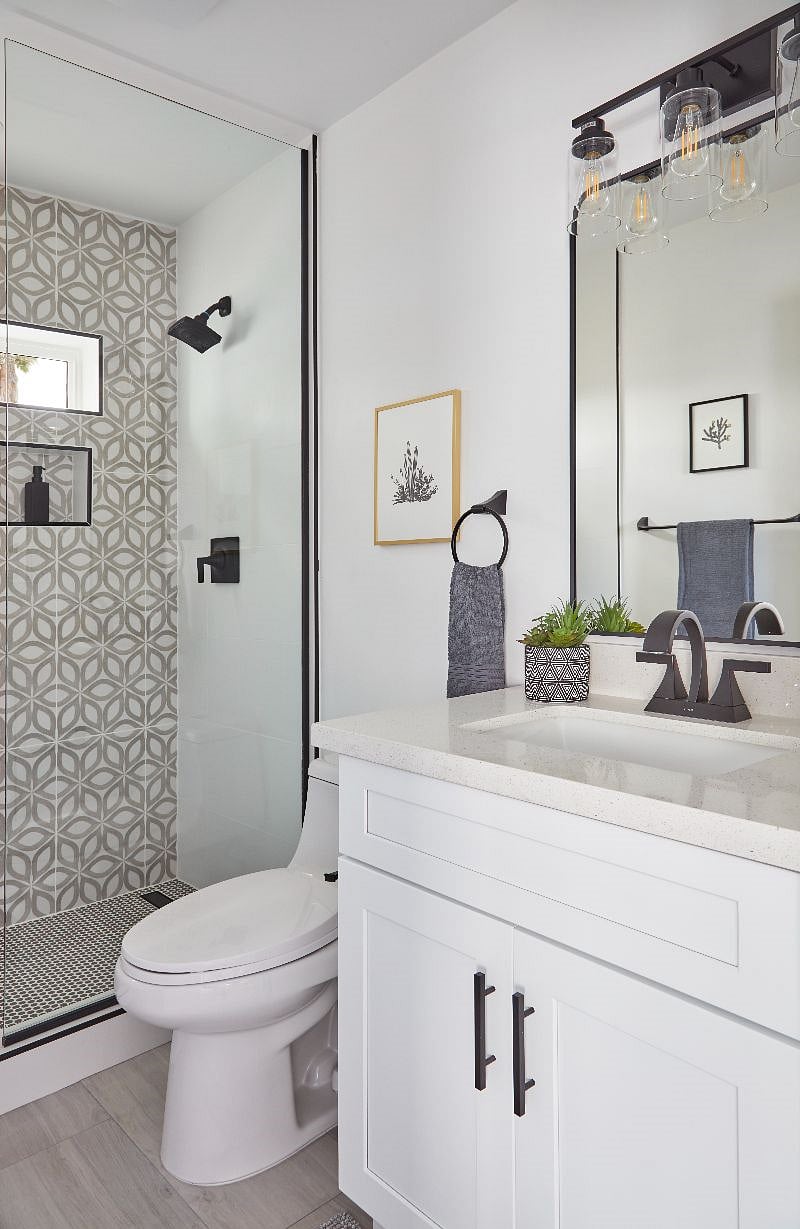Full size bathroom with walk-in shower