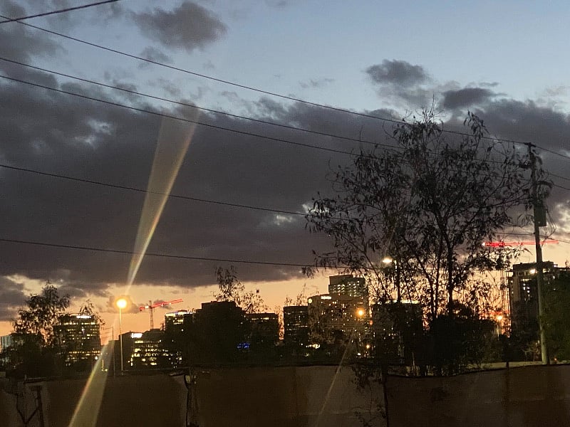 View of Downtown Phoenix skyline from the patio