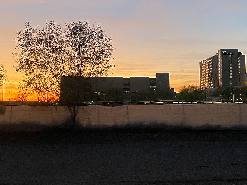 View of Banner University Medical Center from the patio