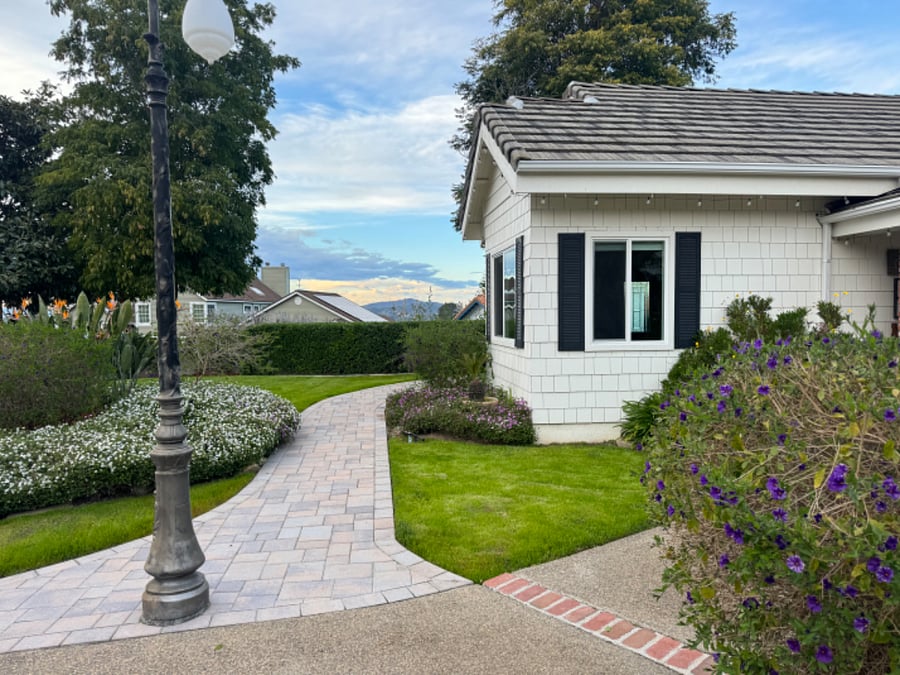 Private walkway to front door
