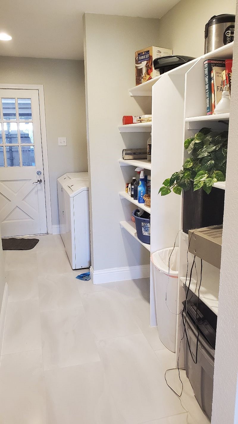 large panty leading to laundry and attached garage