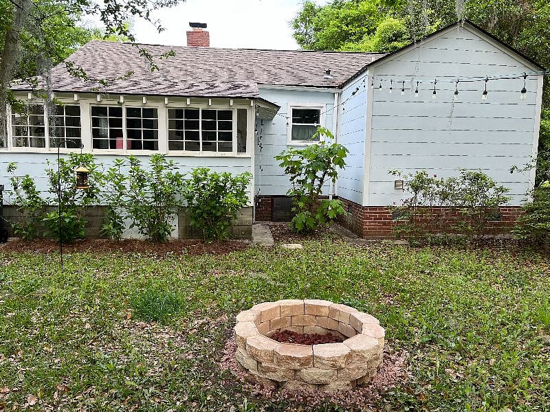 Backyard view of the house