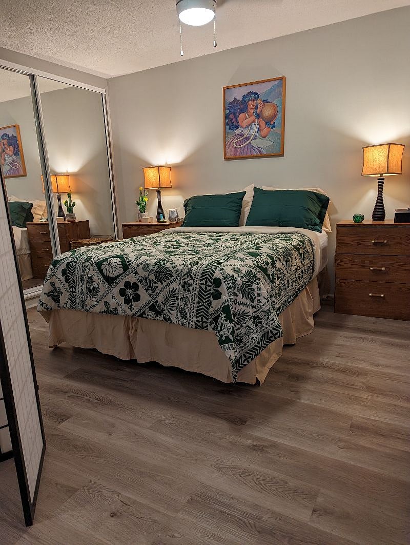 Closet w/drawers sheets, extras. Cedar shoe rack, hamper, beach towels...