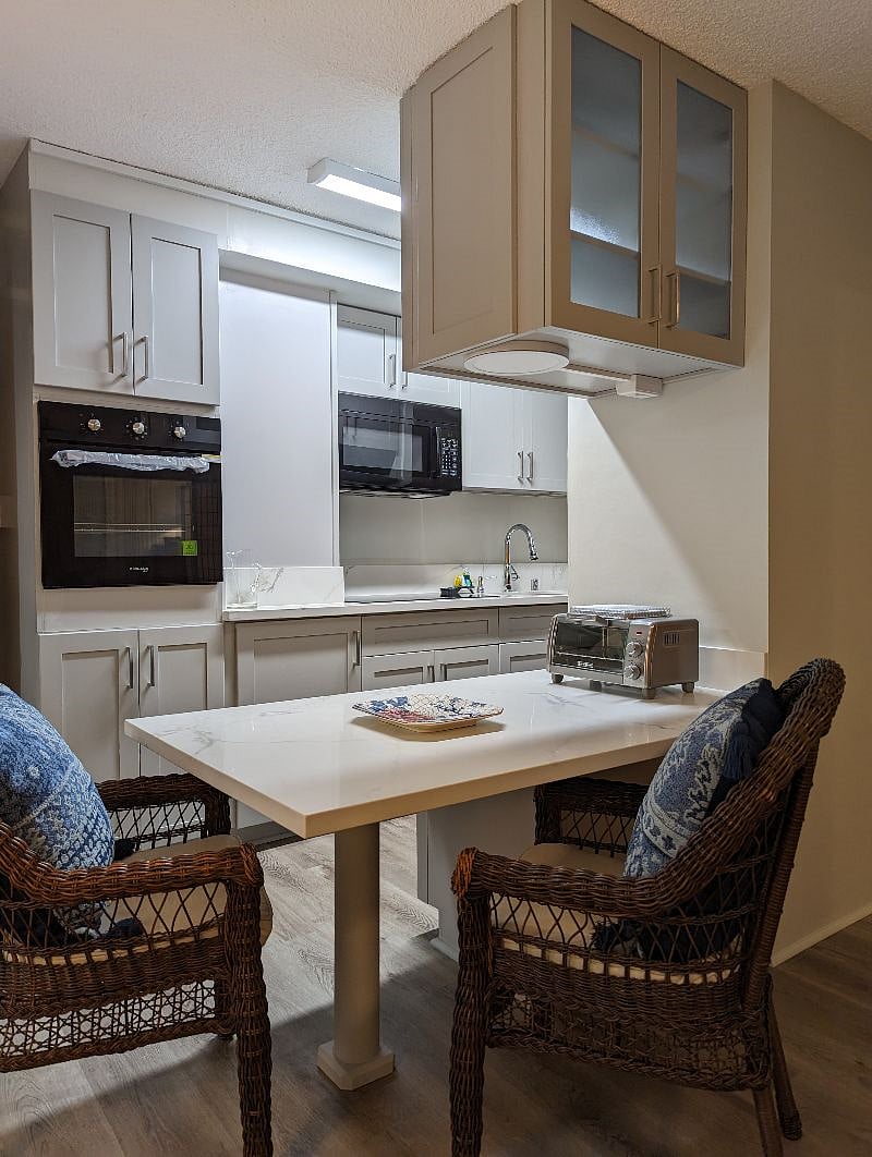 extra bright light directly above table if needed.