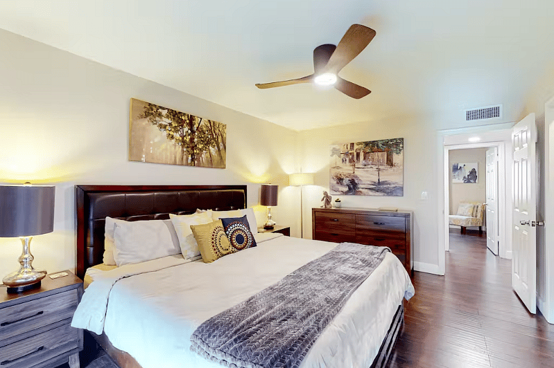 Primary bedroom suite with walk-in closet