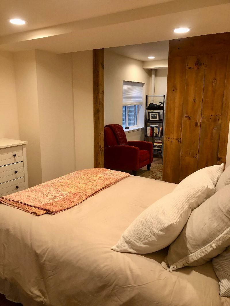 Door leading from bedroom to living room
