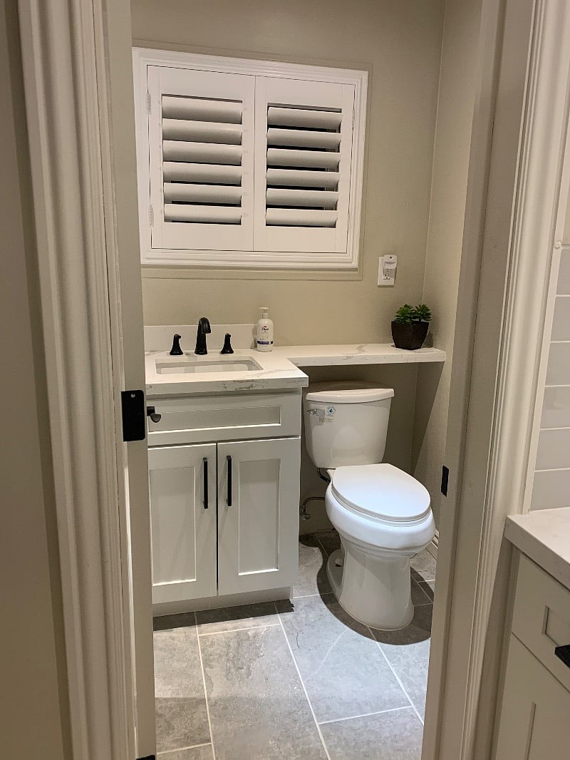 Bathroom has shower and full sized tub. Hair dryer available as well. 