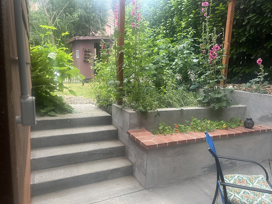 From patio to garden area