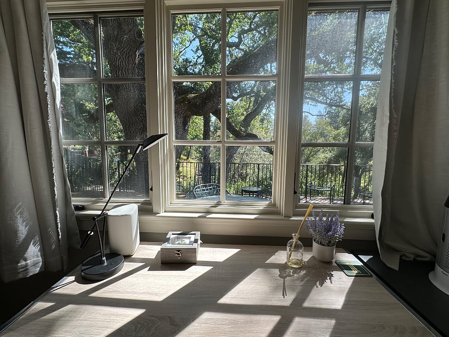 Bedroom desk and view