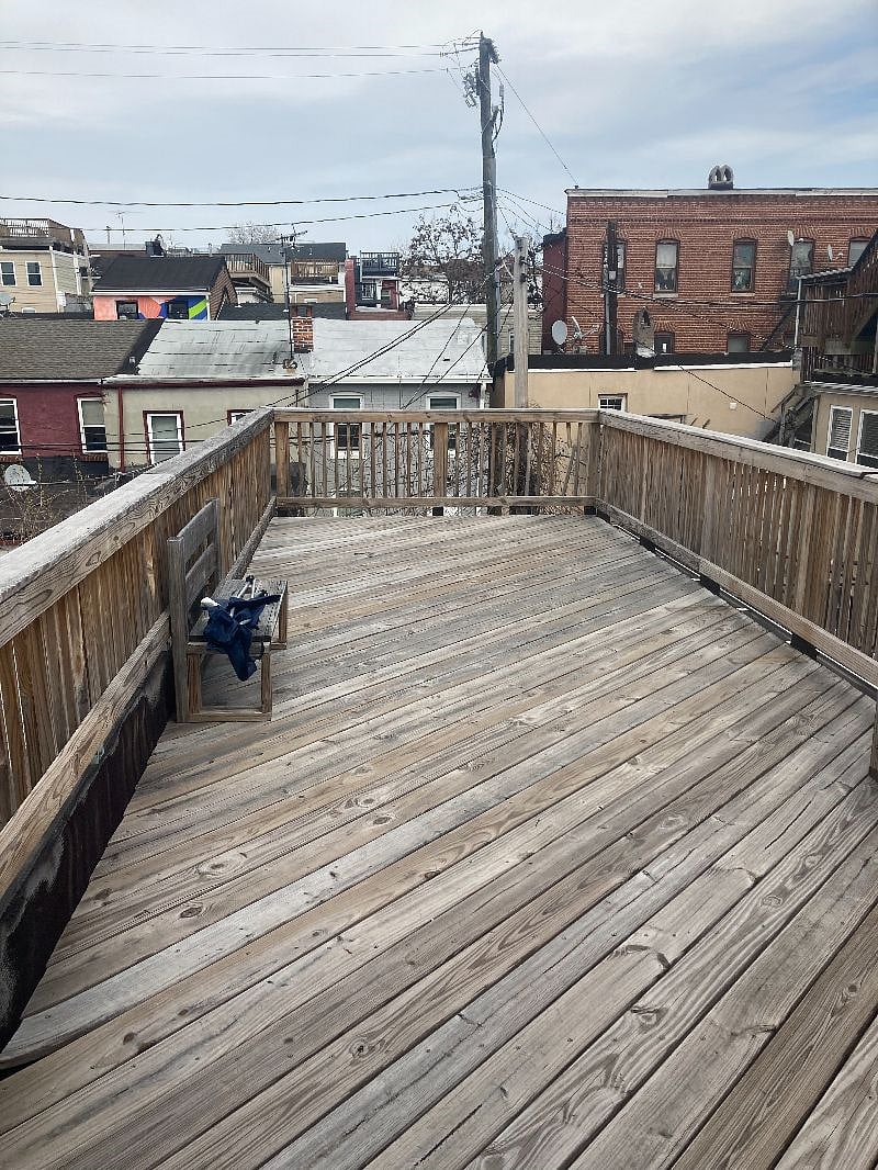 Large rooftop deck.