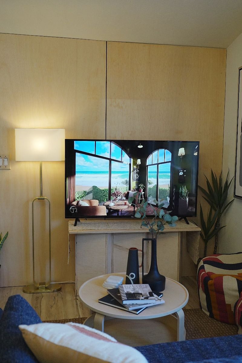 55" smart tv in living room