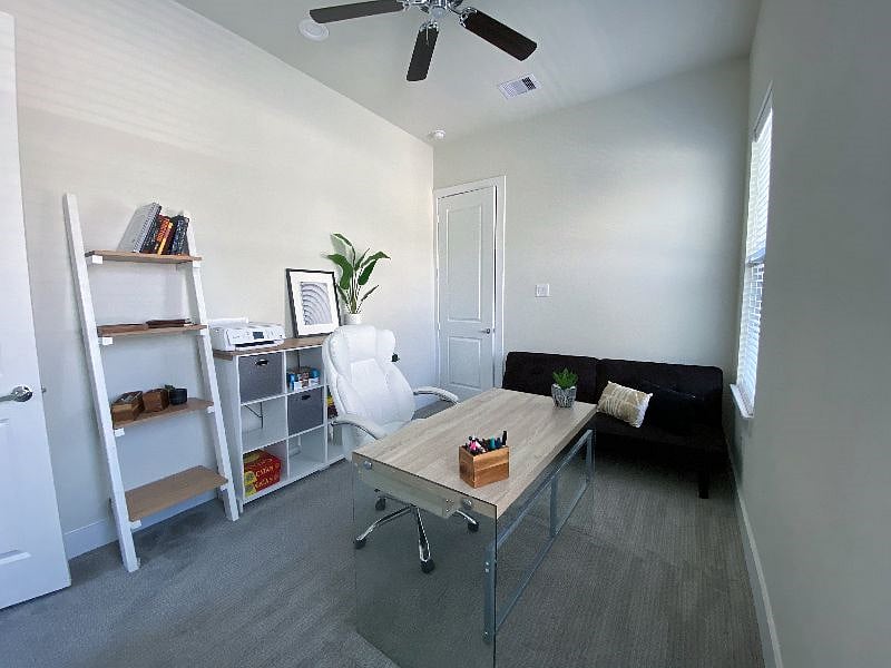 This second guest-room can be set-up as a study but is currently staged as a bedroom.