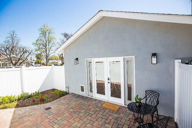 Doggy door with small garden.