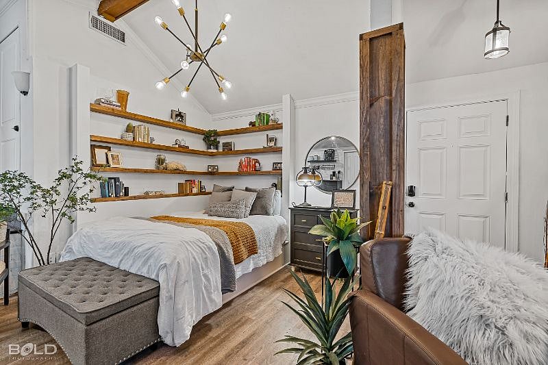 Full view of entry and bed.