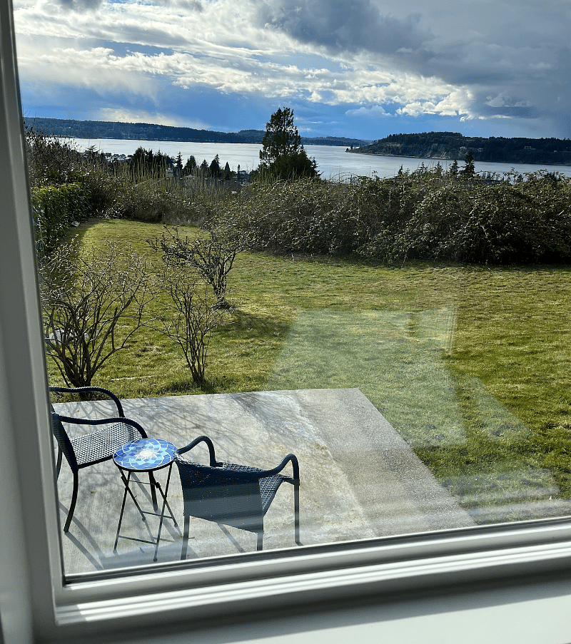 view of patio from bedroom