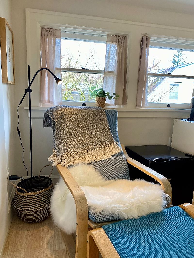 chair and reading space