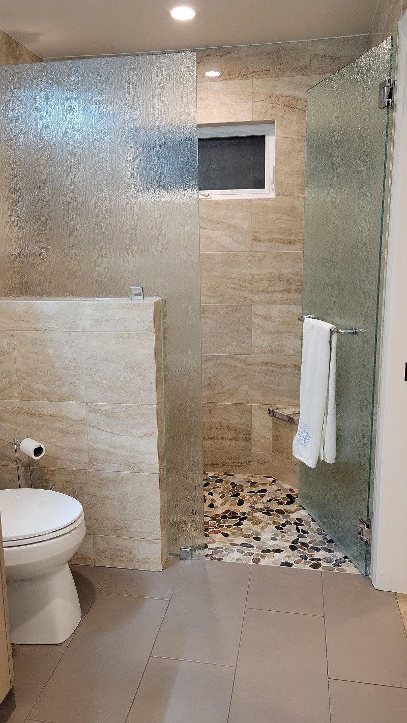 Walk-in shower.