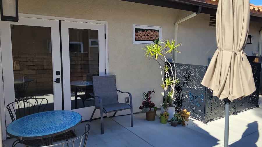 Front entry - French Doors also open for in-door/out-door dining.