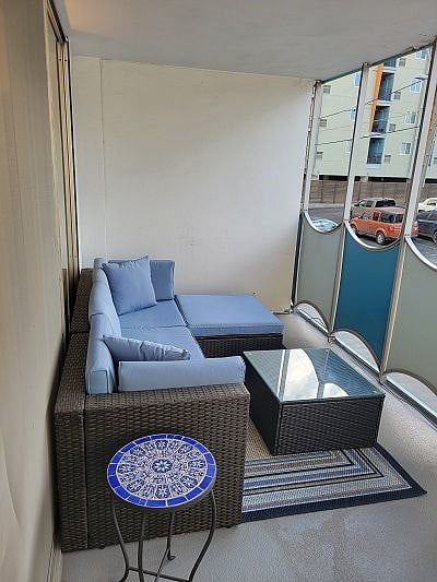 Outdoor patio seating.