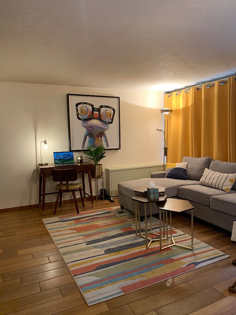 Workspace in living area.