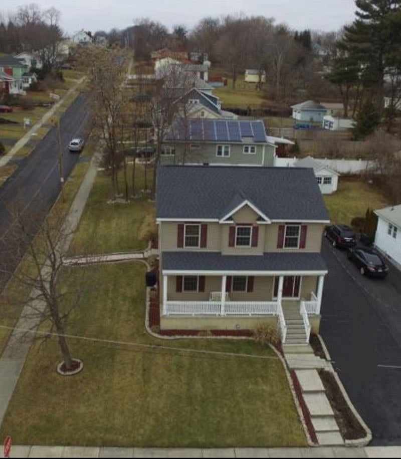 The front of the home