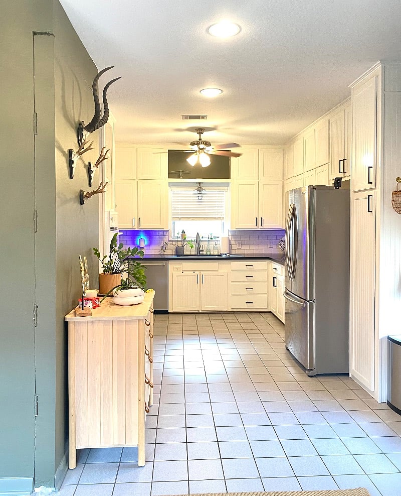 View from flex space into the kitchen.