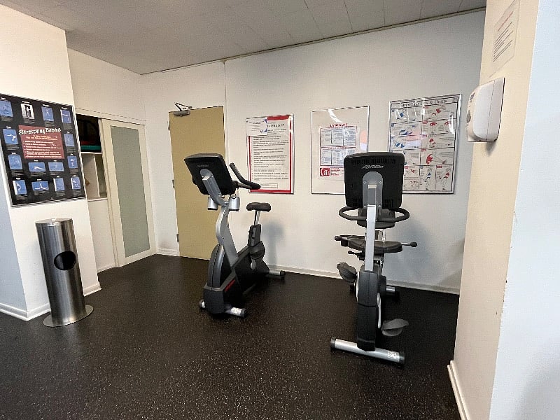 in building gym, 24 hours (free)