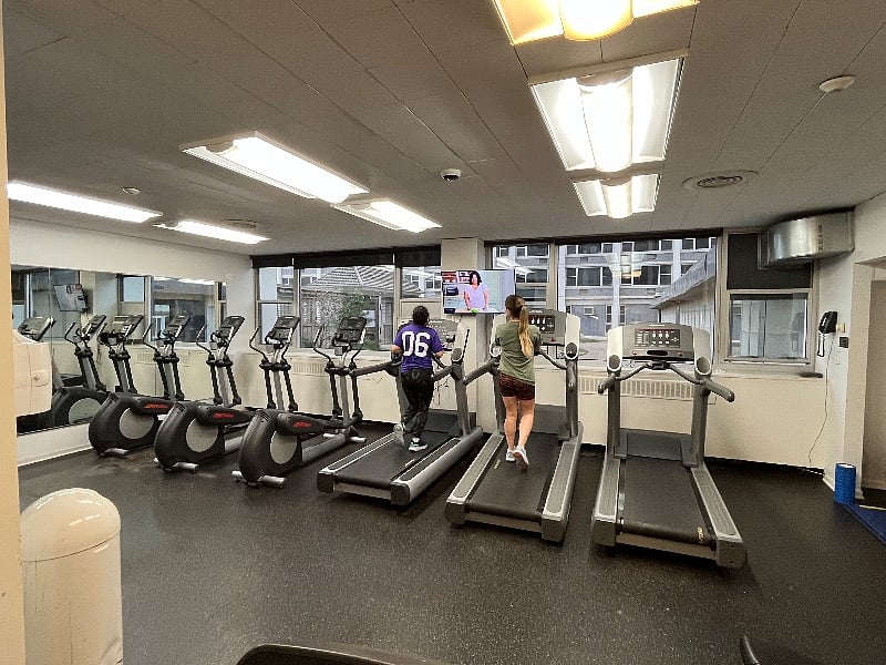 in building gym, 24 hours (free)